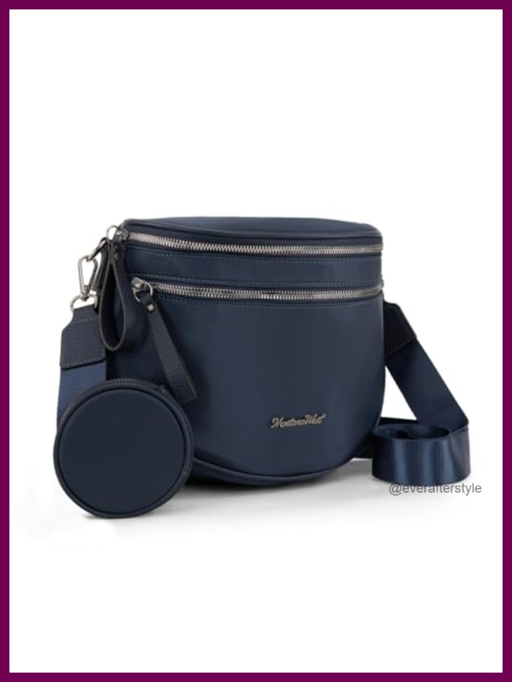 Women's Nylon Bum Bag Crossbody Sling with Detachable Coin Pouch